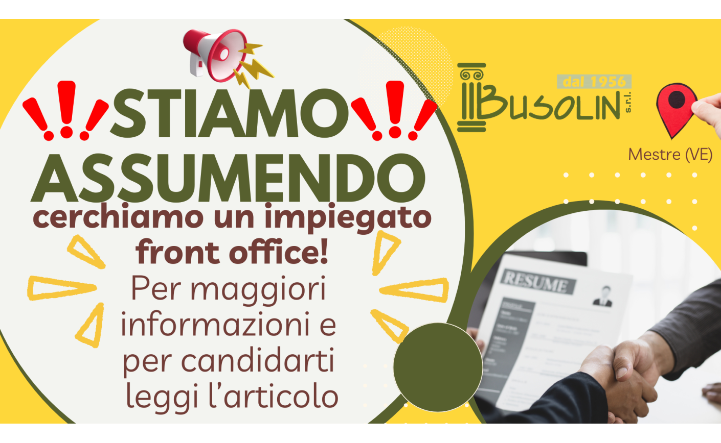 Stiamo assumendo!