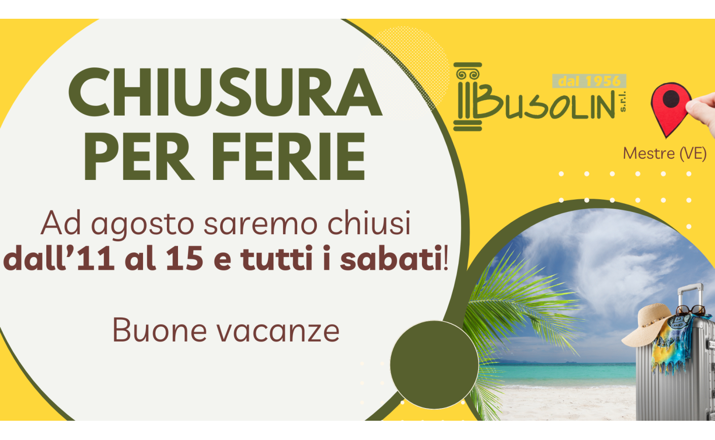 Chiusura per ferie estive 2025
