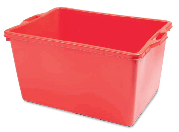 CONTENITORE GIARDINAGGIO LT. 65 ROSSO CM. 65X45X35H