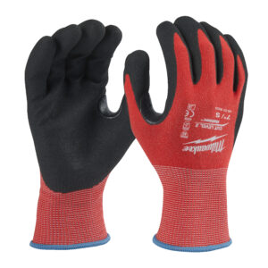 GUANTI NITRILE ANTITAGLIO ROSSO "MILWAUKEE"