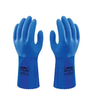 GUANTI SHOWA GOMMA ACQUA C/SUPPORTO COTONE BLU 660