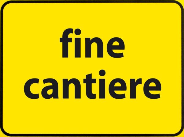 CARTELLO SEGNALE STRADALE CM. 60X90 INIZIO/FINE CANTIERE