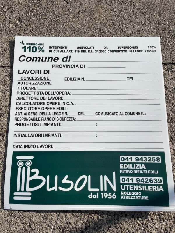 CARTELLO POLIONDA DA CANTIERE SUPERBONUS 110