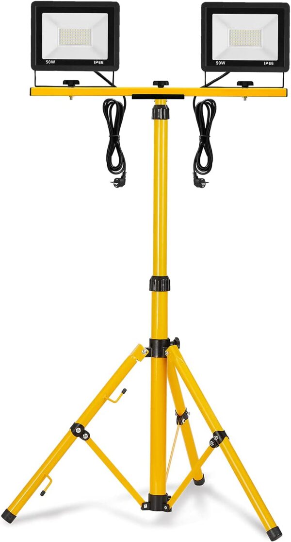 PROIETTORE C/TREPIEDE TELESCOPICO LED 50+50W