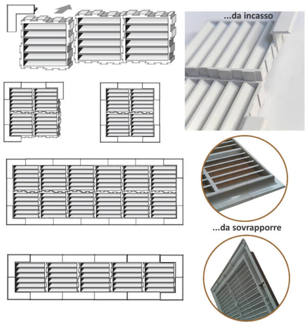 GRIGLIA COMPONIBILE MM. 240x140 assemblata