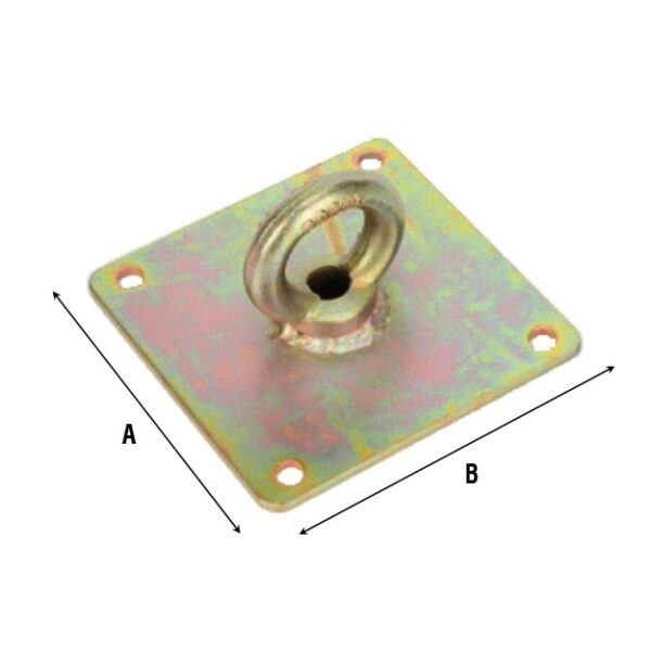 PIASTRA DRITTA SICUREZZA CM. 15X15 C/GANCIO ROBUR M20