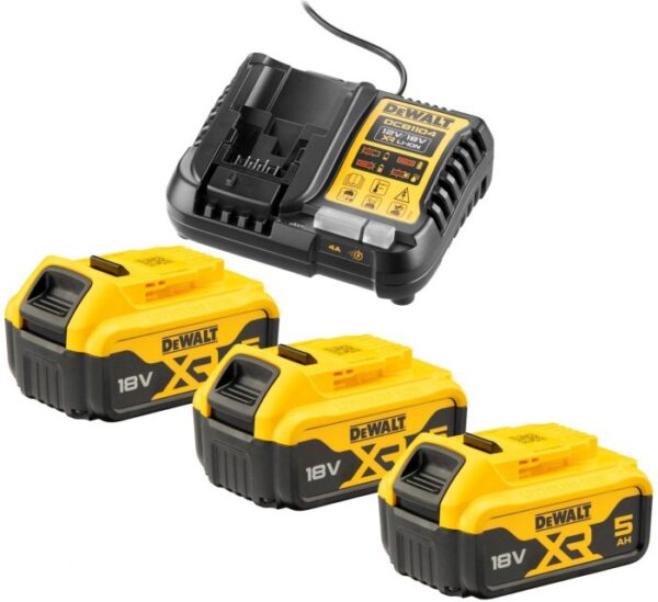 BATTERIA 18V IN KIT DCB1104P3-QW 3batterie 5Ah+carica "DEWALT"