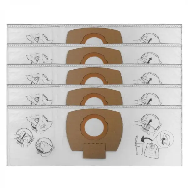 FILTRO P/ASPIRATORE KIT 5 SACCHETTI VCE 33 L AC-SET 502227 "FLEX"
