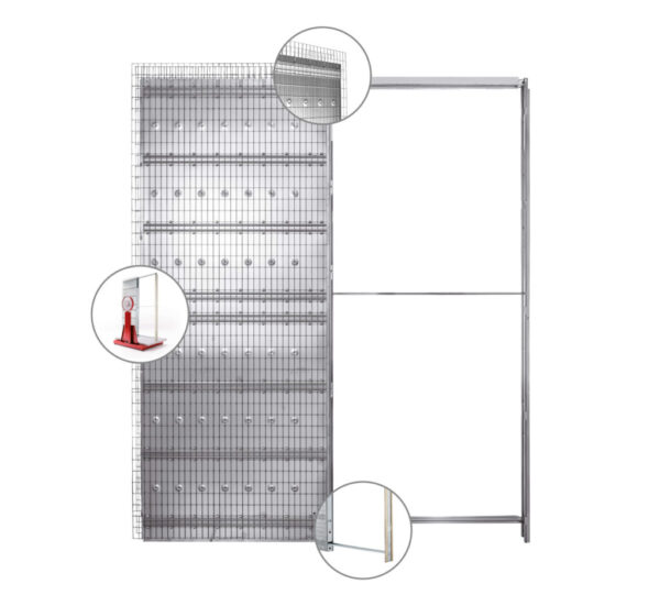 TELAIO P/SCORR. INTONACO "UNICO" SP. 10 CM. 60X200-210 "ECLISSE"