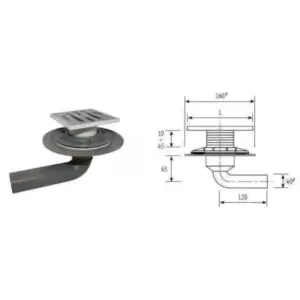 PILETTA P.P. P/BAGNO CM. 15X15 C/FLANGIA