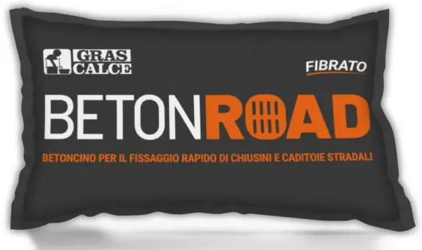 BETON ROAD KG. 20 CALCESTRUZZO FIBRATO RAPIDO NERO "GRAS CALCE"