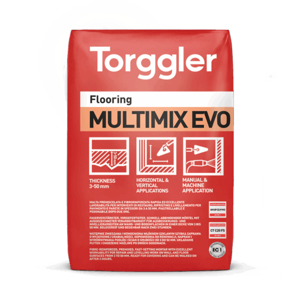 MULTIMIX EVO GRIGIO KG. 25 rasante rapido fibrato 3-30 parete/pavimento