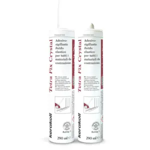 SILICONE TETRA FIX IBRIDO -cristal-grigio-nero multiuso "KERAKOLL"