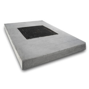 AQUEDOTTO - CHIUSINO "ASPIV" IN CLS 50X50x5cm con botola 25x25 in ghisa