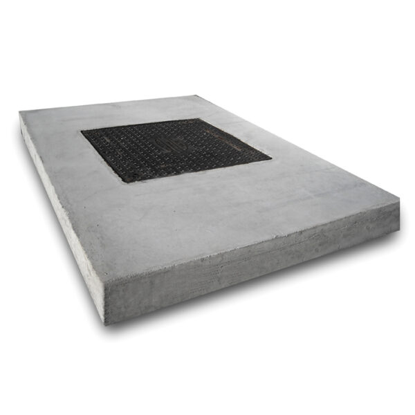 AQUEDOTTO - CHIUSINO "ASPIV" IN CLS 50X50x5cm con botola 25x25 in ghisa