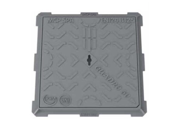CHIUSINO GHISA B125 CM. 40X40 SL luce interna "FERB" (con alette)