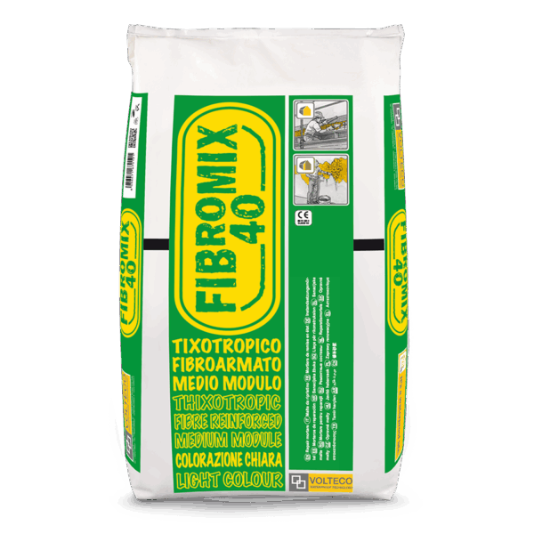 FIBROMIX40 KG. 25 malta tixotropica fibrata ritiro controllato "VOLTECO"