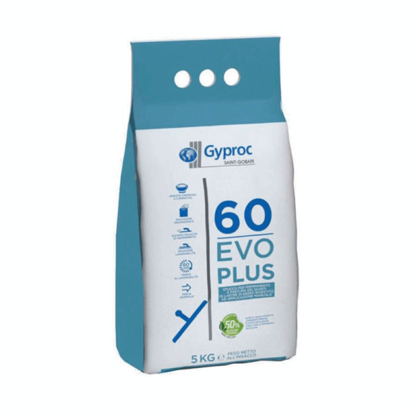 STUCCO 60 EVO PLUS SAINT-GOBAIN KG. 10 per cartongesso per interni