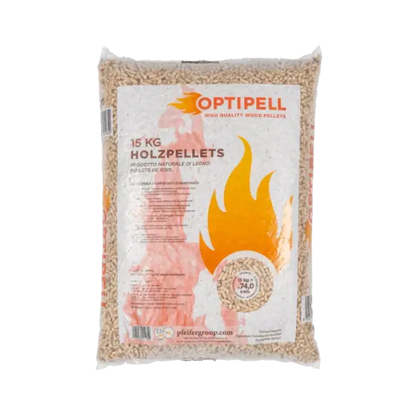 PELLETSNATURAL AUSTRIACO EN PLUS A1 KG. 15 in sacco OPTIPELL n.70 sacchi