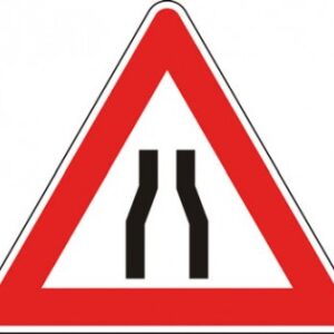 CARTELLO SEGNALE STRADALE STRETTOIA SIMMETRICA