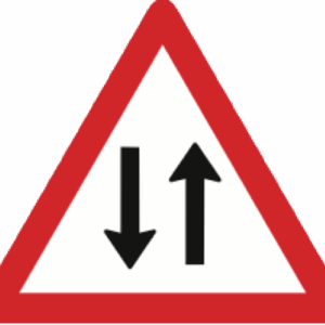 CARTELLO SEGNALE STRADALE DOPPIO SENSO DI CIRCOLAZIONE