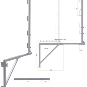 ASTA P/PARAPETTO A MENSOLA ML. 0.12-0.62 mod. 115/C "CSC"