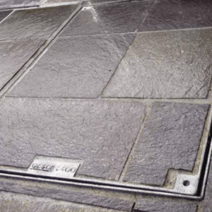 CHIUSINO ZINC. RIVESTIMENTO 20/10 TENUTA STAGNO CM. 43X43X8.5 "GRIDIRON"